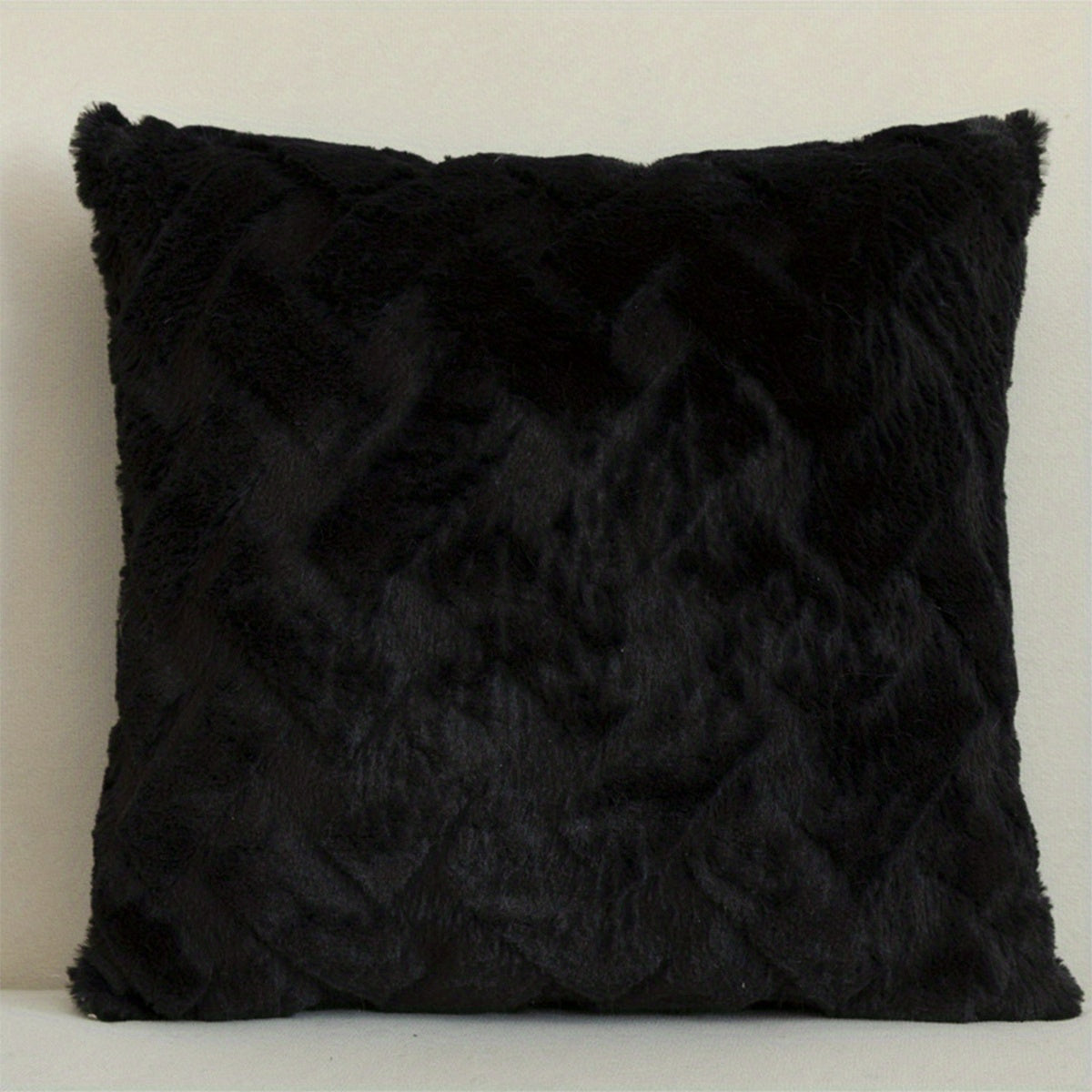 1pc Luxury Faux Fur Throw Pillow Cover, Deluxe Decorative Plush Pillow Case, Cushion Cover Shell For Sofa Bedroom Car 17x17in