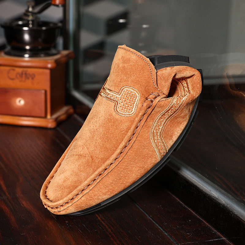Grey Suede Luxury Comfort Slip-On Loafers for Men - Soft, Breathable, and Easy to Wear - Perfect for Casual Daily Life, Work, or Travel