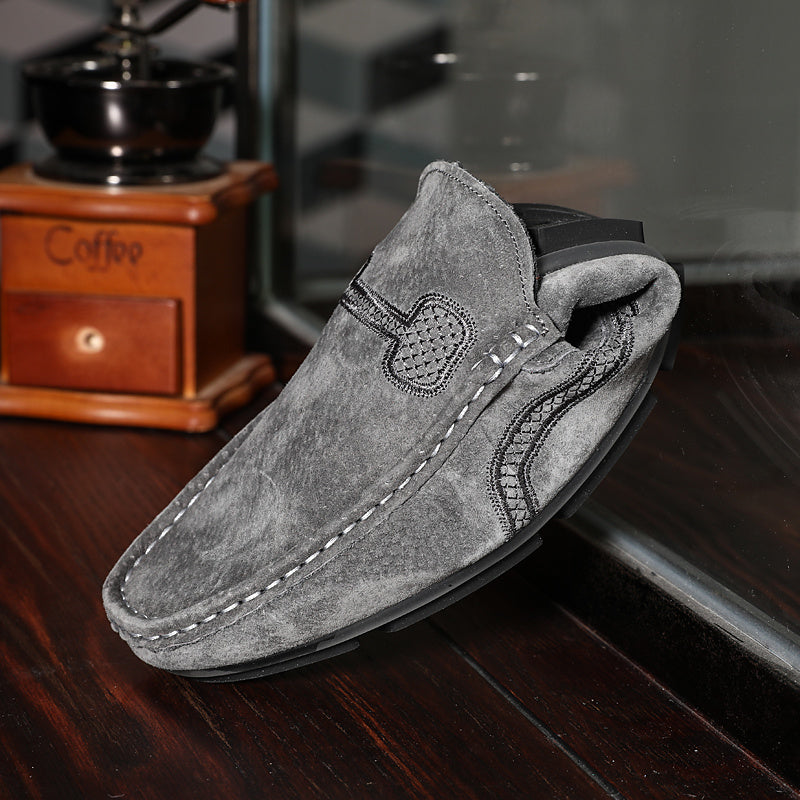 Grey Suede Luxury Comfort Slip-On Loafers for Men - Soft, Breathable, and Easy to Wear - Perfect for Casual Daily Life, Work, or Travel