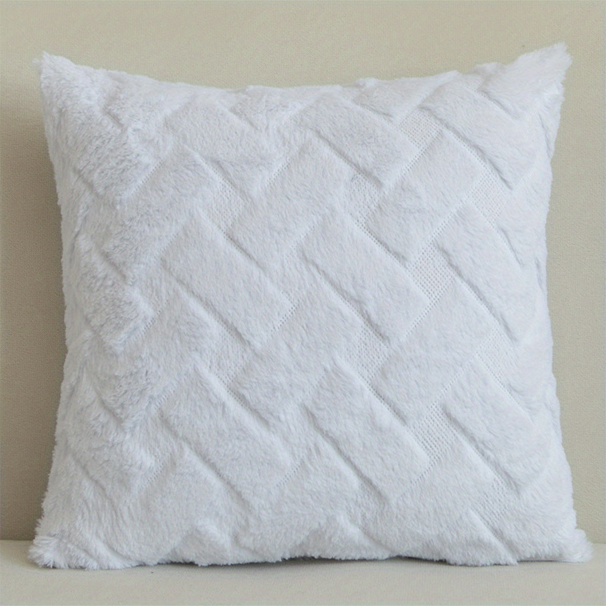 1pc Luxury Faux Fur Throw Pillow Cover, Deluxe Decorative Plush Pillow Case, Cushion Cover Shell For Sofa Bedroom Car 17x17in