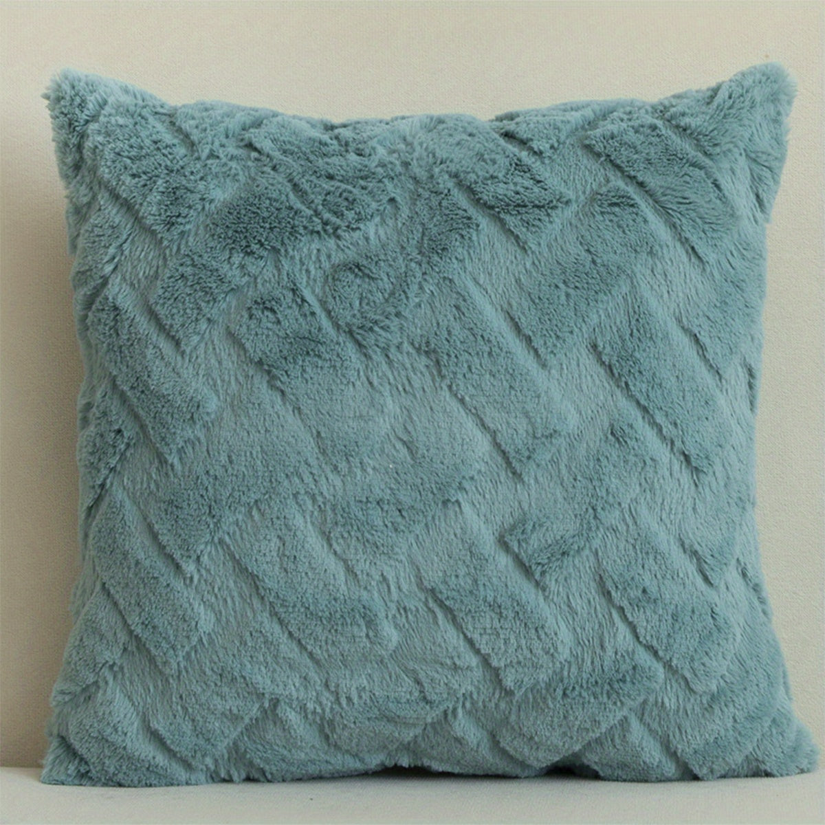 1pc Luxury Faux Fur Throw Pillow Cover, Deluxe Decorative Plush Pillow Case, Cushion Cover Shell For Sofa Bedroom Car 17x17in