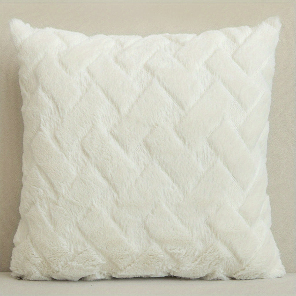 1pc Luxury Faux Fur Throw Pillow Cover, Deluxe Decorative Plush Pillow Case, Cushion Cover Shell For Sofa Bedroom Car 17x17in