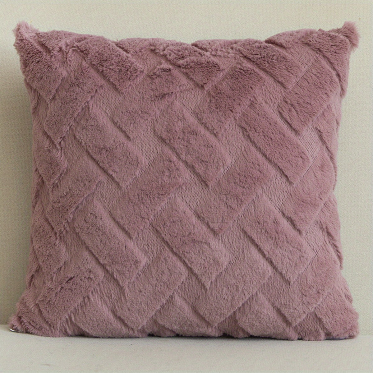 1pc Luxury Faux Fur Throw Pillow Cover, Deluxe Decorative Plush Pillow Case, Cushion Cover Shell For Sofa Bedroom Car 17x17in