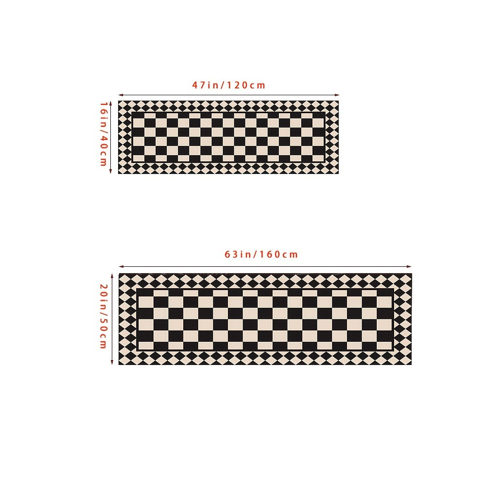 1pc Modern Luxury Kitchen Floor Mat, Absorbent & Non-Slip Runner Rug for Living Room, Oil-Resistant, Wear-Resistant