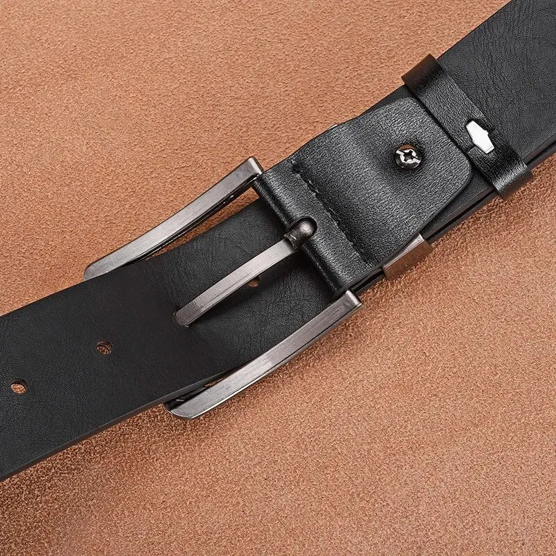 Genuine Leather For Men's High Quality Buckle Jeans Cowskin Casual Belts Business Cowboy Waistband Male Fashion Designer 2025New