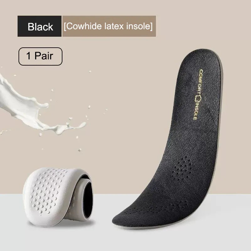 Leather Latex Sports Insole Cowhide Insoles for Shoes Arch Support Shoe Pads Shock Absorbing Plantar Fasciitis Template Inserts
