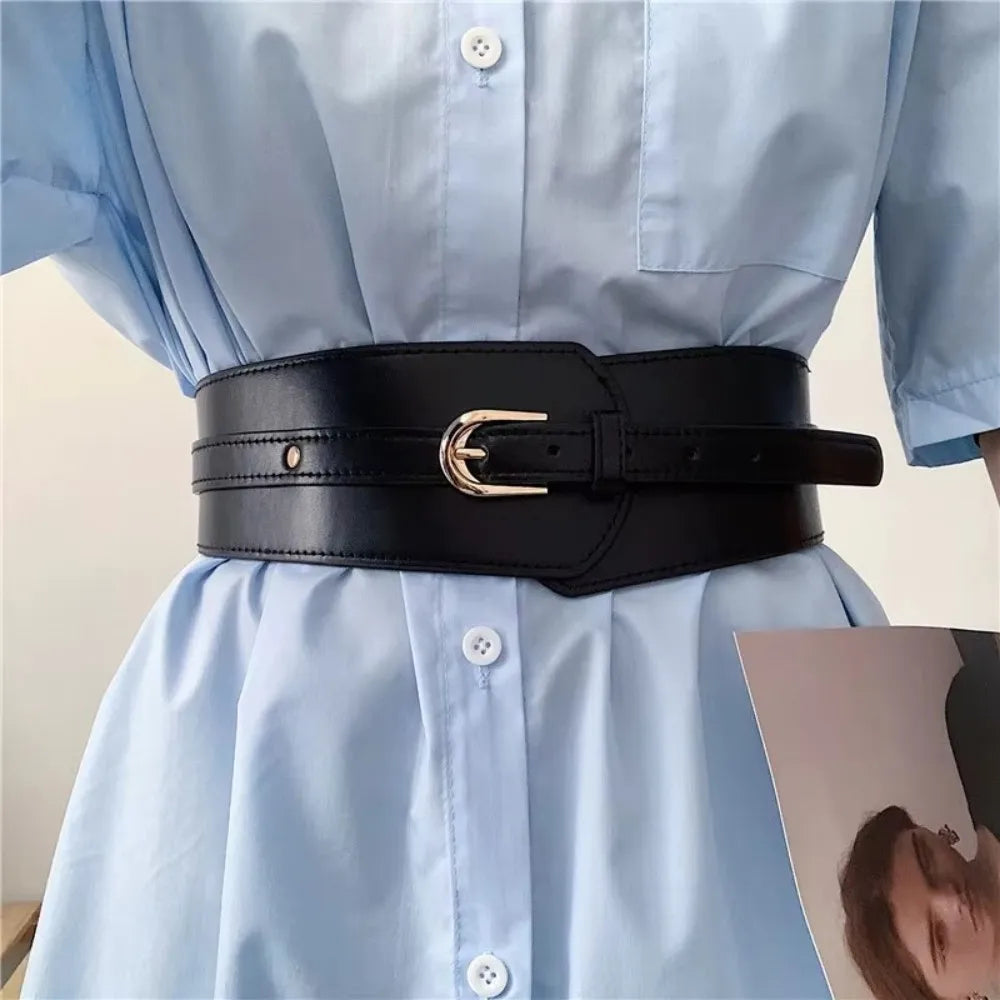 Leather Belts For Women High Quality Adjustable Pu Leather Long Waistband Female Vintage Waist Wide Coat Corset Belt Cummerbunds