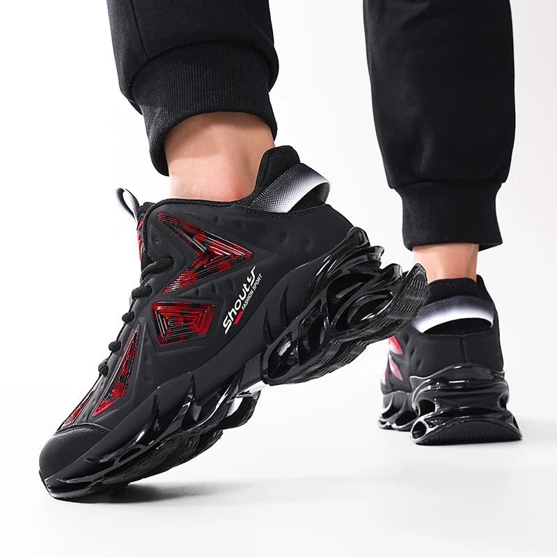 Leather Blade Sneakers Men High Street Sports Shoes Brand Designer Leisure Shoes Shock Absorption Walking Shoes Made Footwear
