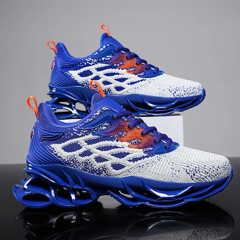 Leather Blade Sneakers Men High Street Sports Shoes Brand Designer Leisure Shoes Shock Absorption Walking Shoes Made Footwear