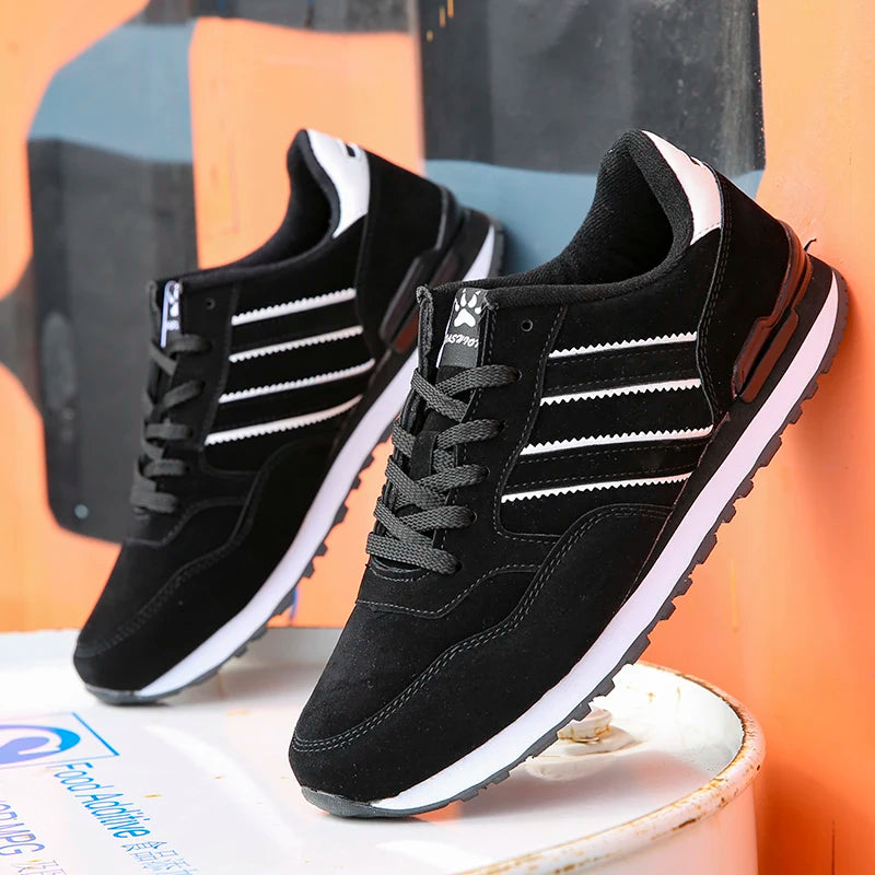 High Quality Men's Sneakers Leather Casual Sports Shoes Non-slip Running Shoes Breathable Men Tennis Shoes Comfort Flat Shoes
