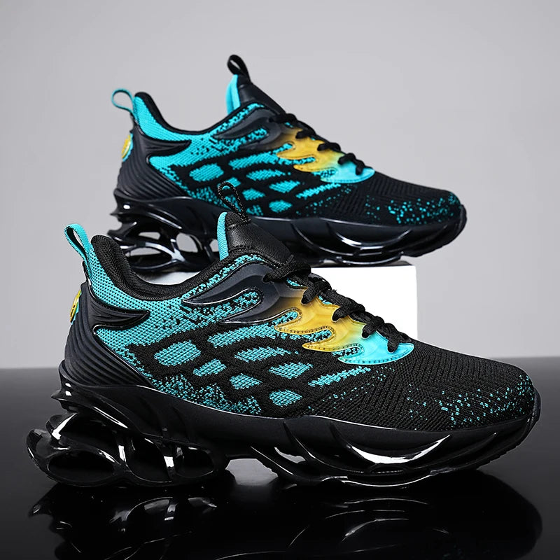 Leather Blade Sneakers Men High Street Sports Shoes Brand Designer Leisure Shoes Shock Absorption Walking Shoes Made Footwear