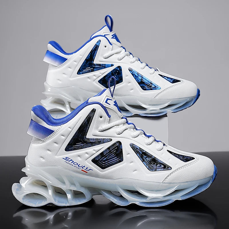 Leather Blade Sneakers Men High Street Sports Shoes Brand Designer Leisure Shoes Shock Absorption Walking Shoes Made Footwear
