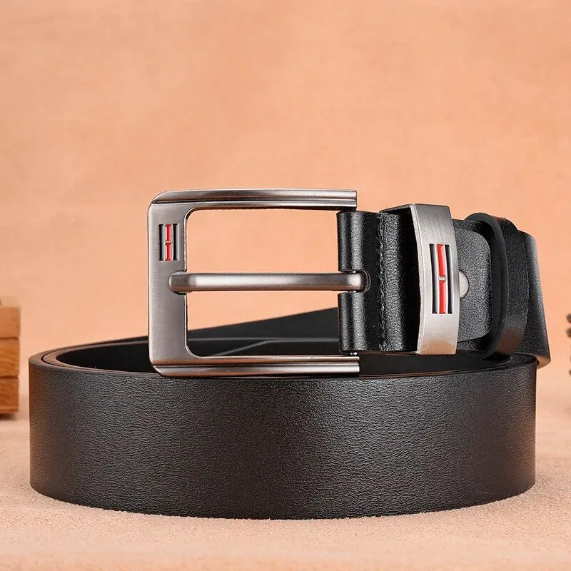 Genuine Leather For Men's High Quality Buckle Jeans Cowskin Casual Belts Business Cowboy Waistband Male Fashion Designer 2025New
