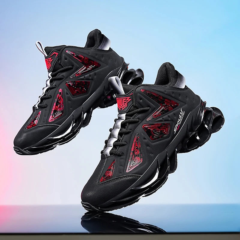 Leather Blade Sneakers Men High Street Sports Shoes Brand Designer Leisure Shoes Shock Absorption Walking Shoes Made Footwear
