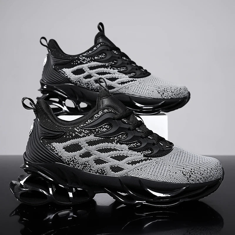 Leather Blade Sneakers Men High Street Sports Shoes Brand Designer Leisure Shoes Shock Absorption Walking Shoes Made Footwear