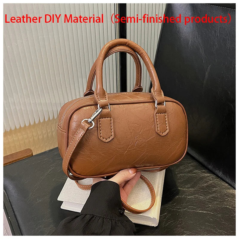 1Set DIY Leather Craft Handbag Bag Material Hand Sewn Leather Handmade With Hardware Accessories