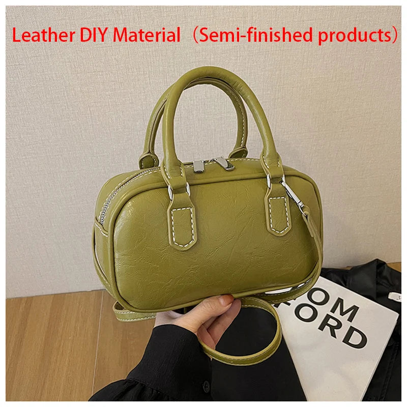 1Set DIY Leather Craft Handbag Bag Material Hand Sewn Leather Handmade With Hardware Accessories