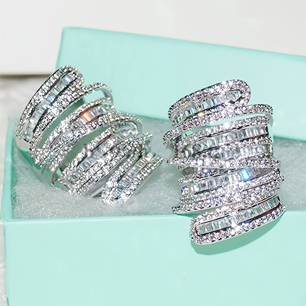 Luxury Wide Zirconia Stacking Ring Birthstone Delicate Jewelry For Women Party Banquet Wedding Decor