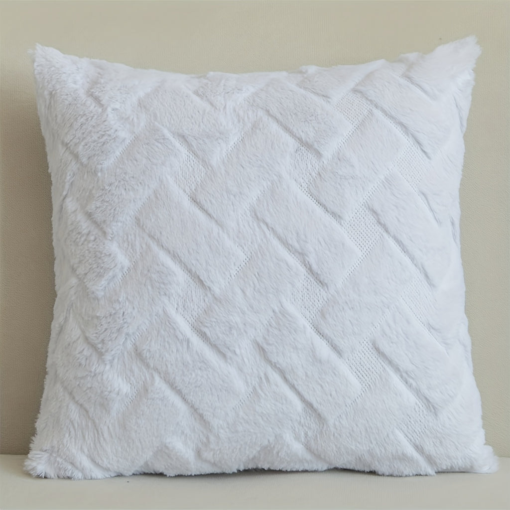 1pc Luxury Faux Fur Throw Pillow Cover, Deluxe Decorative Plush Pillow Case, Cushion Cover Shell For Sofa Bedroom Car 17x17in