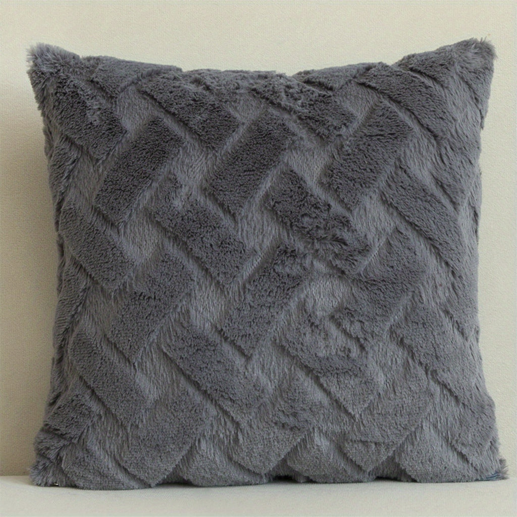 1pc Luxury Faux Fur Throw Pillow Cover, Deluxe Decorative Plush Pillow Case, Cushion Cover Shell For Sofa Bedroom Car 17x17in