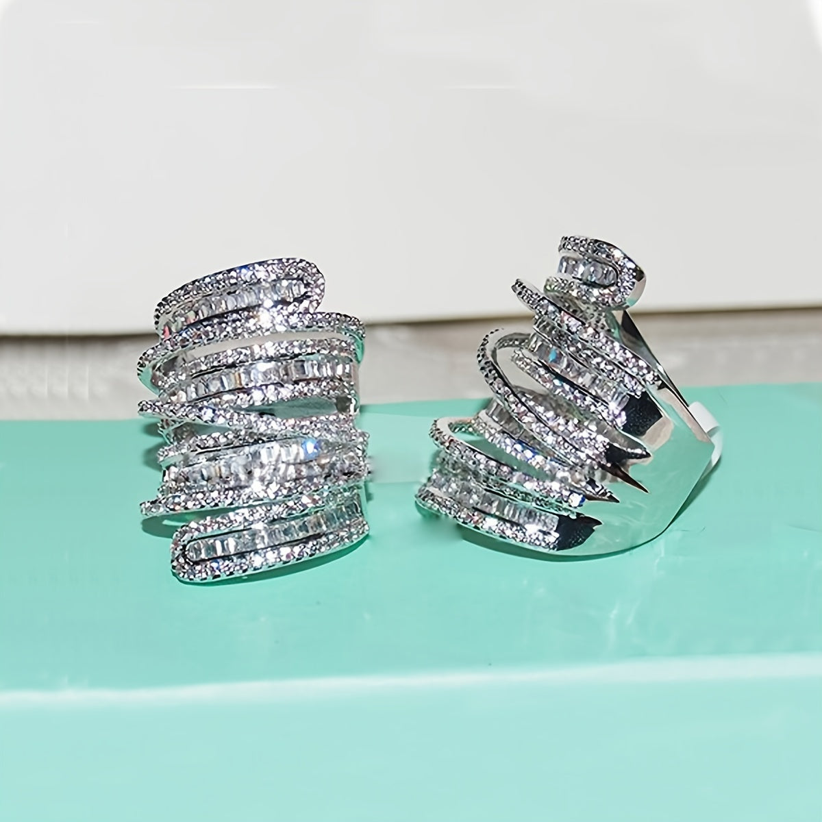 Luxury Wide Zirconia Stacking Ring Birthstone Delicate Jewelry For Women Party Banquet Wedding Decor
