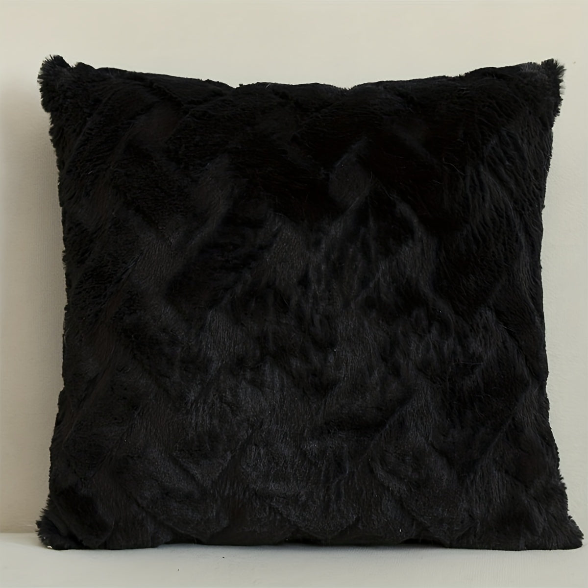 1pc Luxury Faux Fur Throw Pillow Cover, Deluxe Decorative Plush Pillow Case, Cushion Cover Shell For Sofa Bedroom Car 17x17in
