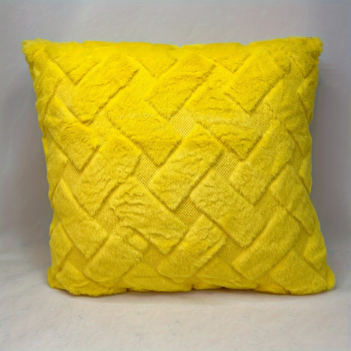 1pc Luxury Faux Fur Throw Pillow Cover, Deluxe Decorative Plush Pillow Case, Cushion Cover Shell For Sofa Bedroom Car 17x17in