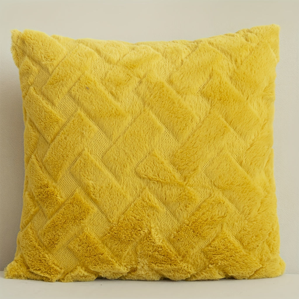 1pc Luxury Faux Fur Throw Pillow Cover, Deluxe Decorative Plush Pillow Case, Cushion Cover Shell For Sofa Bedroom Car 17x17in
