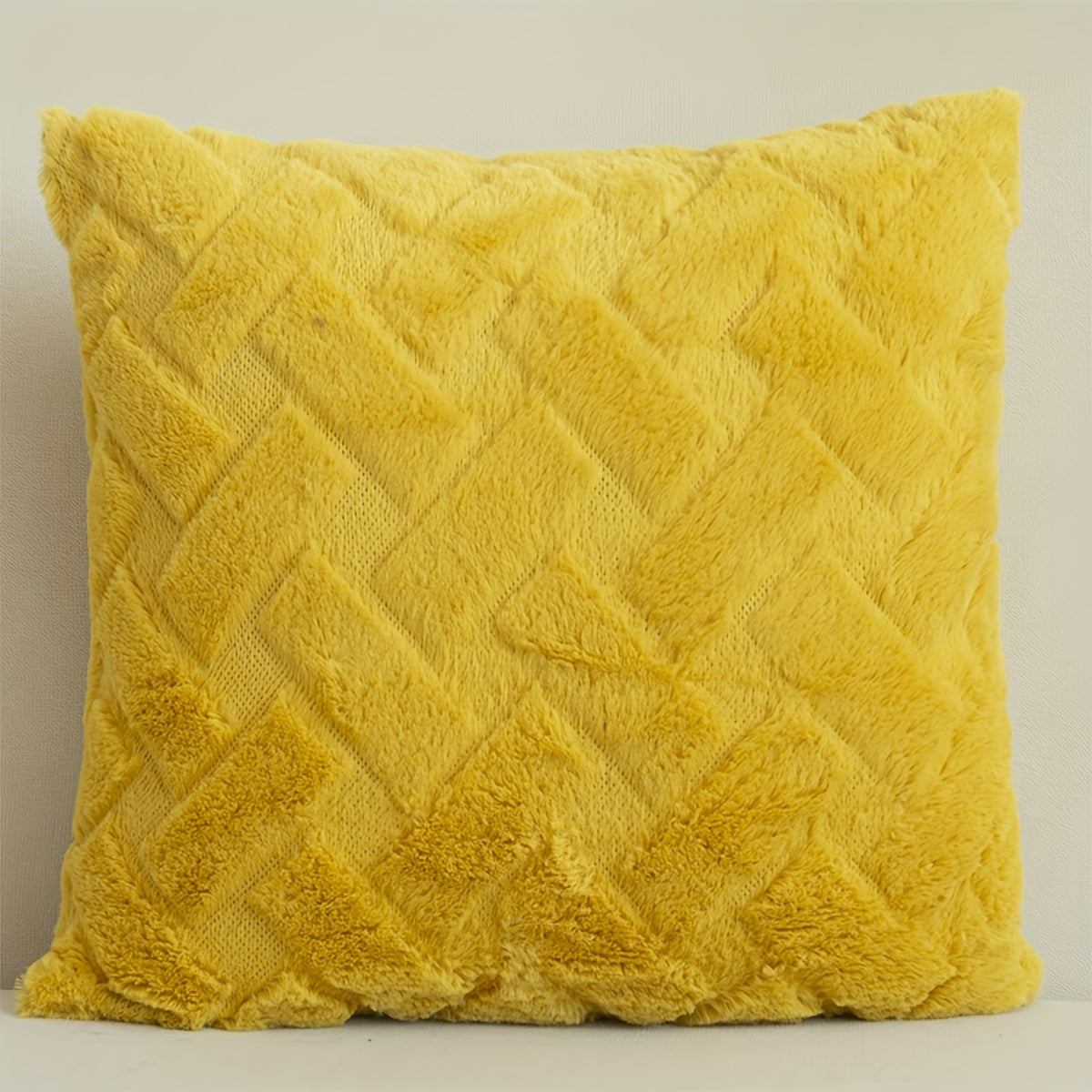 1pc Luxury Faux Fur Throw Pillow Cover, Deluxe Decorative Plush Pillow Case, Cushion Cover Shell For Sofa Bedroom Car 17x17in
